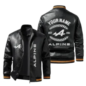 Vintage Alpine Exclusive Logo Jacket Est 1981, Classic Ribbed Collar and Striped Cuffs, Custom Name HIDI220225Y12LJ93ALP