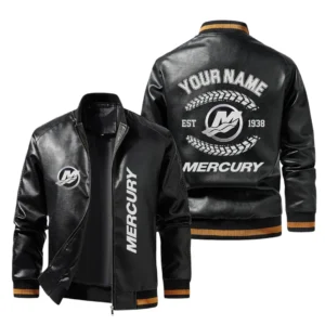 Vintage Mercury Exclusive Logo Jacket Est 1938, Classic Ribbed Collar and Striped Cuffs, Custom Name HIDI240225Y12LJ93MER