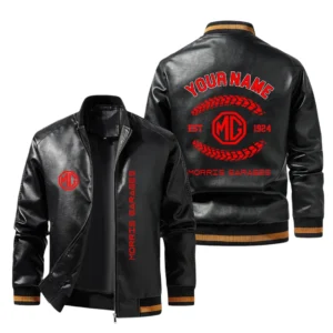 Vintage MG Cars Exclusive Logo Jacket Est 1924, Classic Ribbed Collar and Striped Cuffs, Custom Name HIDI260225Y12LJ93MGC