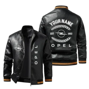 Vintage Opel Exclusive Logo Jacket Est 1862, Classic Ribbed Collar and Striped Cuffs, Custom Name HIDI260225Y12LJ93OPE