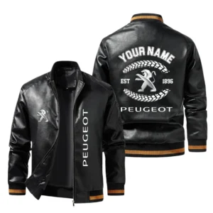Vintage Peugeot  Exclusive Logo Jacket Est 1896, Classic Ribbed Collar and Striped Cuffs, Custom Name HIDI260225Y12LJ93PEU