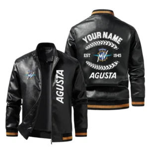 Vintage MV Agusta Exclusive Logo Jacket Est 1945, Classic Ribbed Collar and Striped Cuffs, Custom Name HIDI270225Y12LJ93MVA
