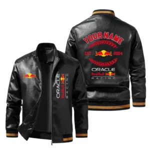 Vintage Oracle Red Bull Racing Exclusive Logo Jacket Est 2004, Classic Ribbed Collar and Striped Cuffs, Custom Name HIDI280225Y12LJ93ORR