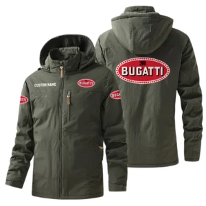 Bugatti Windbreaker Jacket Hooded, Warm Lining Waterproof Outdoor Running Jacket For Men, Custom Name HIHI240225Y17WO88BUG
