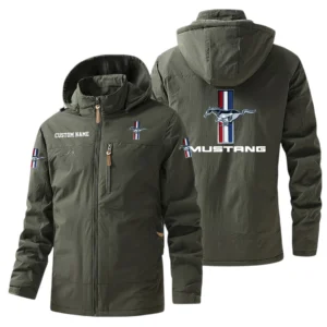 Mustang Windbreaker Jacket Hooded, Warm Lining Waterproof Outdoor Running Jacket For Men, Custom Name HIHI240225Y17WO88MUS