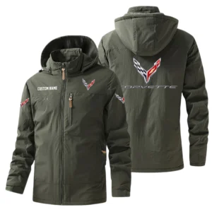 Corvette Windbreaker Jacket Hooded, Warm Lining Waterproof Outdoor Running Jacket For Men, Custom Name HIHI250225Y17WO88COR