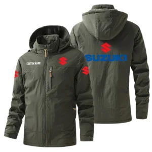 Suzuki Windbreaker Jacket Hooded, Warm Lining Waterproof Outdoor Running Jacket For Men, Custom Name HIHI260225Y17WO88SUZ