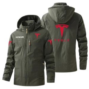 Tesla Windbreaker Jacket Hooded, Warm Lining Waterproof Outdoor Running Jacket For Men, Custom Name HIHI260225Y17WO88TES