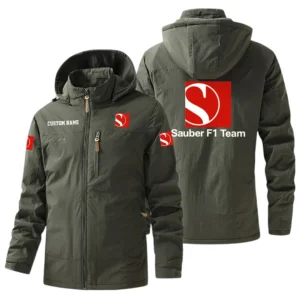 Sauber Motorsport Windbreaker Jacket Hooded, Warm Lining Waterproof Outdoor Running Jacket For Men, Custom Name HIHI280225Y17WO88SAM