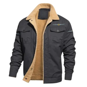 Chrysler Jacket Fleece-lined Thick Jacket Warm Thick Coat With Fur Lapel Collar Coat, HIHI020125Y10FLJCHR