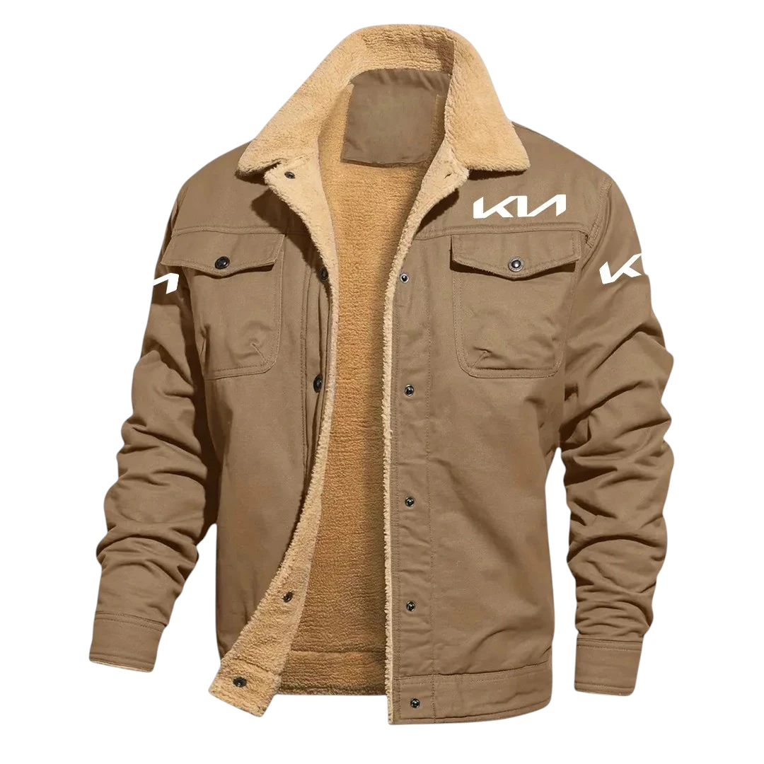Kia Motors Jacket Fleece-lined Thick Jacket Warm Thick Coat With Fur Lapel Collar Coat HIHI070125Y10FLJKIA Kia Motors Jacket Fleece-lined Thick Jacket Warm Thick Coat With Fur Lapel Collar Coat HIHI070125Y10FLJKIA