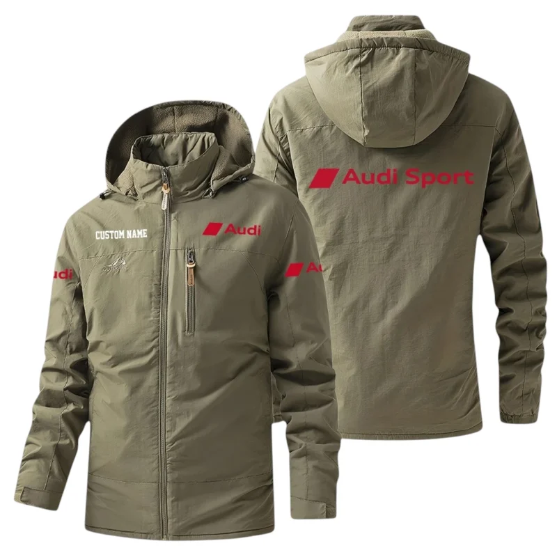 Audi Jacket Rack Audi Sport Windbreaker Jacket Hooded, Warm Lining Waterproof Outdoor ...