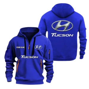 Hyundai Tucson Exclusive Logo Half Zip Hoodie, Sports Hooded Multi-Pocket, Custom Name TN070325Y25QZ2HCT3HYU