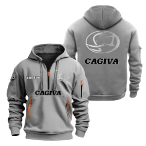 Cagiva Motorcycles Half Zip Hoodie, Sports Hooded Multi-Pockets, Custom Name TN0030325Y25QZ2HCT1CAG