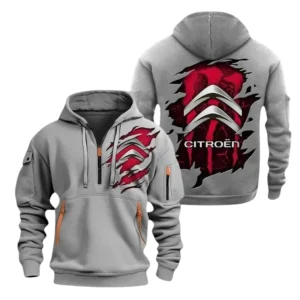 Citroen Exclusive Logo Half Zip Hoodie, Sports Hooded Multi-Pocket, TN0030325Y25QZ2HCT21CIT