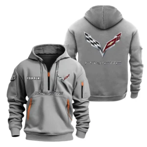Corvette Half Zip Hoodie, Sports Hooded Multi-Pockets, Custom Name TN0030325Y25QZ2HCT6COR