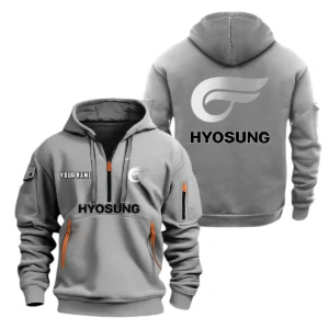 Hyosung Motorcyles Half Zip Hoodie, Sports Hooded Multi-Pockets, Custom Name TN070325Y25QZ2HCT1HYO
