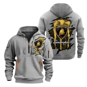 Lamborghini Half Zip Hoodie, Sports Hooded Multi-Pockets TN070325Y25QZ2HCT2LAM