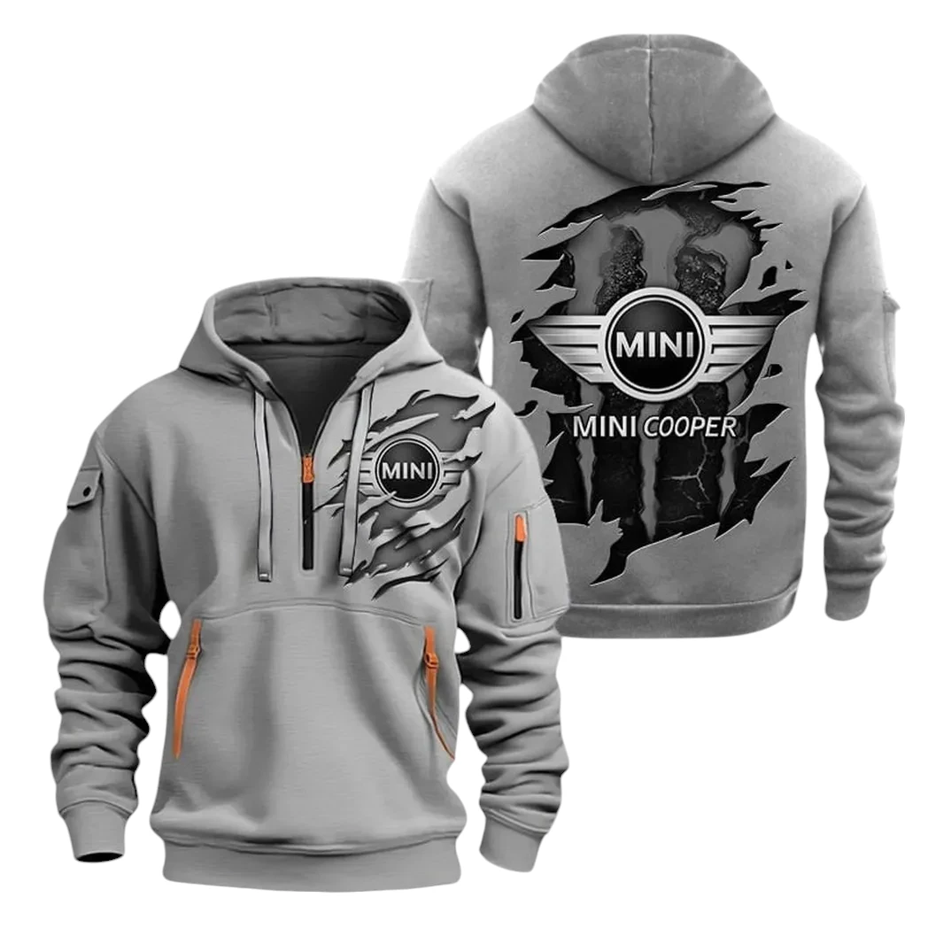 Mini Cooper Half Zip Hoodie, Sports Hooded Multi-Pockets TN080325Y25QZ2HCT2MIC Mini Cooper Half Zip Hoodie, Sports Hooded Multi-Pockets TN080325Y25QZ2HCT2MIC