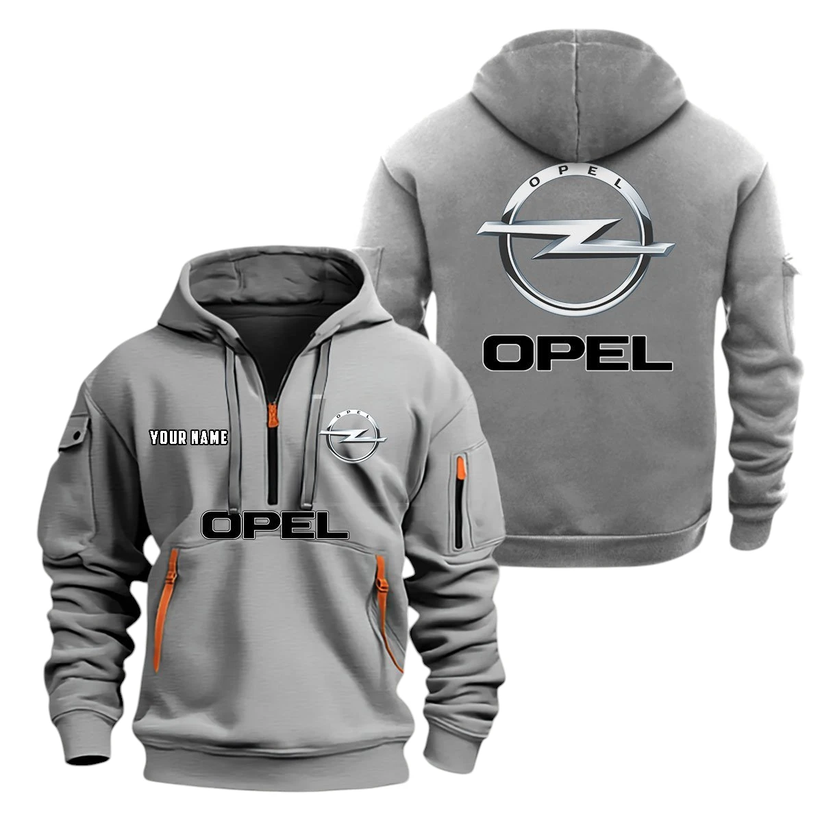 Opel Half Zip Hoodie, Sports Hooded Multi-Pockets, Custom Name TN100325Y25QZ2HCT1OPE Opel Half Zip Hoodie, Sports Hooded Multi-Pockets, Custom Name TN100325Y25QZ2HCT1OPE