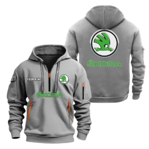 Skoda Half Zip Hoodie, Sports Hooded Multi-Pockets, Custom Name TN100325Y25QZ2HCT1SKO