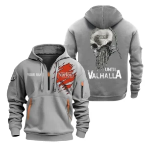 Norton Motorcycle Half Zip Hoodie, Sports Hooded Multi-Pockets, Custom Name TN100325Y25QZ2HCT2NOM