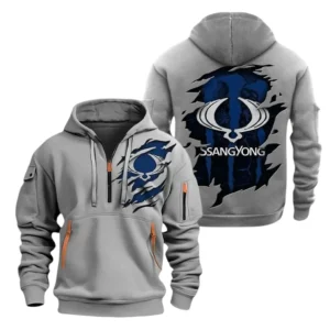 SsangYong Motor Half Zip Hoodie, Sports Hooded Multi-Pockets TN100325Y25QZ2HCT2SSA