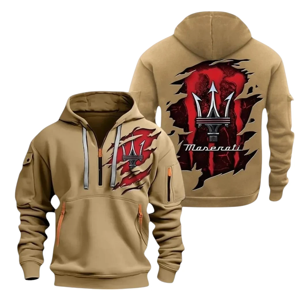Maserati Half Zip Hoodie, Sports Hooded Multi-Pocket TN070325Y25QZ2HCT2MAS Maserati Half Zip Hoodie, Sports Hooded Multi-Pocket TN070325Y25QZ2HCT2MAS