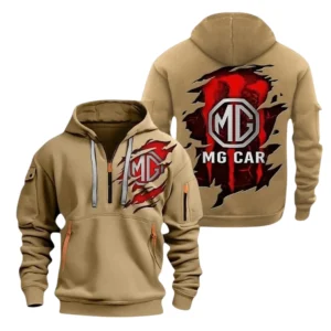 MG Cars Half Zip Hoodie, Sports Hooded Multi-Pocket, TN070325Y25QZ2HCT2MGC
