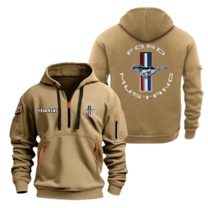 Mustang Half Zip Hoodie, Sports Hooded Multi-Pocket, Custom Name TN080325Y25QZ2HCT7MUS