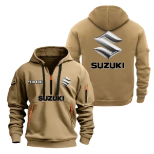 Suzuki Half Zip Hoodie, Sport Hooded Multi-Pocket, Custom Name TN100325Y25QZ2HCTR1SUZ