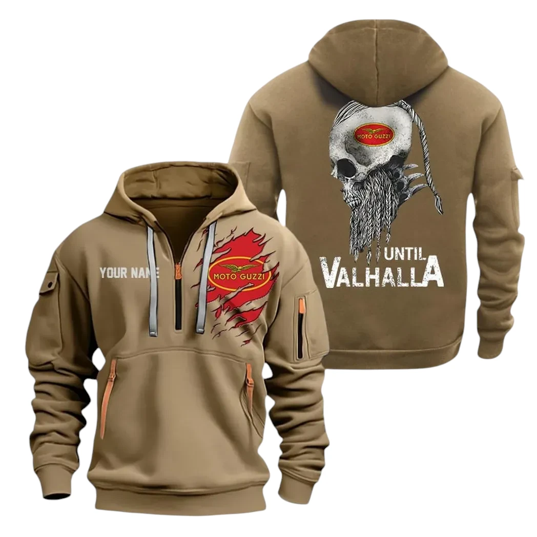 Moto Guzzi Half Zip Hoodie, Sport Hooded Multi-Pocket, Custom Name TN100325Y25QZ2HCTR2MOG Moto Guzzi Half Zip Hoodie, Sport Hooded Multi-Pocket, Custom Name TN100325Y25QZ2HCTR2MOG
