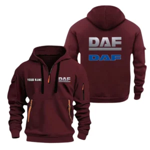 DAF Half Zip Hoodie, Sports Hooded Multi-Pocket, Custom Name TN0030325Y25QZ2HCT1DAF