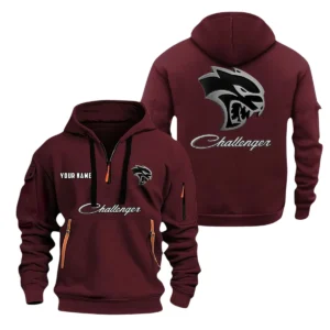 Dodge Challenger Half Zip Hoodie, Sports Hooded Multi-Pocket, Custom Name TN0030325Y25QZ2HCT1DCR
