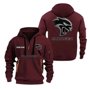 Dodge Charger Exclusive Logo Half Zip Hoodie, Sports Hooded Multi-Pocket, Custom Name TN0030325Y25QZ2HCT1DGE