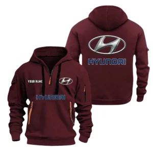 Hyundai Half Zip Hoodie, Sports Hooded Multi-Pocket, Custom Name TN070325Y25QZ2HCT1HYU