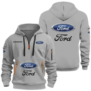 Ford Half Zip Hoodie, Sports Hooded Multi-Pockets, Custom Name HIDI030325Y25QZ2HFOR