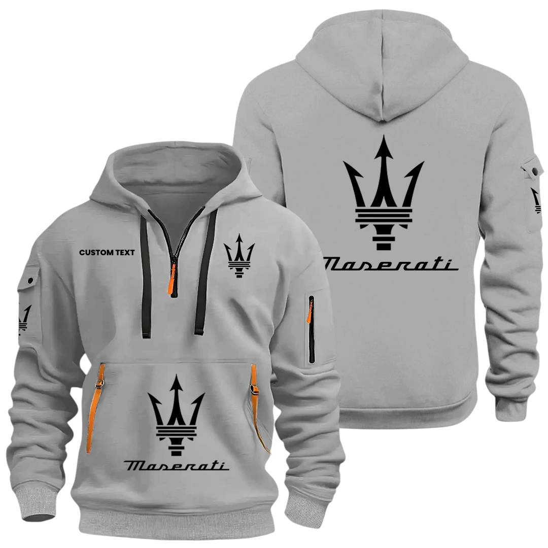 Maserati Half Zip Hoodie, Sports Hooded Multi-Pockets, Custom Name HIDI050325Y25QZ2HMAS Maserati Half Zip Hoodie, Sports Hooded Multi-Pockets, Custom Name HIDI050325Y25QZ2HMAS