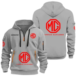 MG Cars Half Zip Hoodie, Sports Hooded Multi-Pockets, Custom Name HIDI050325Y25QZ2HMGC