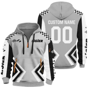 Ligier Automotive Half Zip Hoodie All Over Prints, Multi-Pockets Custom Name & Number HIDI100325Y26QZ3HLIA