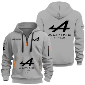 Alpine F1 Team Half Zip Hoodie, Sports Hooded Multi-Pockets, Custom Name HIDI060325Y25QZ2HAF1