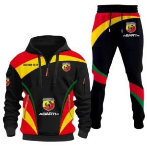 Abarth Half Zip Hoodie x Long Pants Set All-over Print Custom Name HIDI120325Y26QZ3HABA