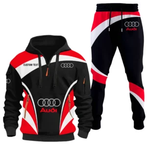 Audi Half Zip Hoodie x Long Pants Set All-over Print, Custom Name HIDI120325Y26QZ3HAUD