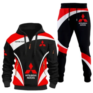 Mitsubishi Half Zip Hoodie x Long Pants Set All-over Print, Custom Name HIDI130325Y26QZ3HMIT