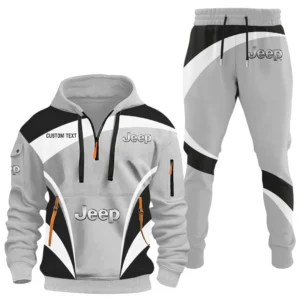 Jeep Half Zip Hoodie x Long Pants Set All-over Print, Custom Name HIDI130325Y26QZ3HJEE