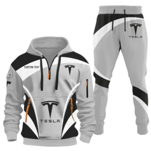 Tesla Half Zip Hoodie x Long Pants Set All-over Print, Custom Name HIDI140325Y26QZ3HTES