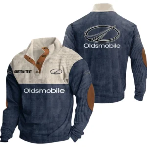 Oldsmobile Cutlass Exclusive Logo Knitted Ribbed Corduroy Sweatshirt Mid Stretch Stand Collar Pullover Sweater, Custom Text HG170325Y32RCSCT1OLC