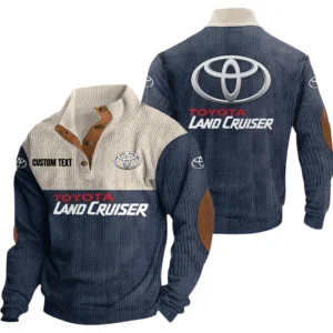 Toyota Land Cruiser Knitted Ribbed Corduroy Sweatshirt Mid Stretch Stand Collar Pullover Sweater, Custom Text HG170325Y32RCSCT1TLC