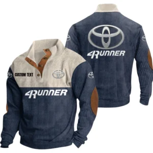 Toyota 4runner Exclusive Logo Knitted Ribbed Corduroy Sweatshirt Mid Stretch Stand Collar Pullover Sweater, Custom Text HG170325Y32RCSCT1TO4