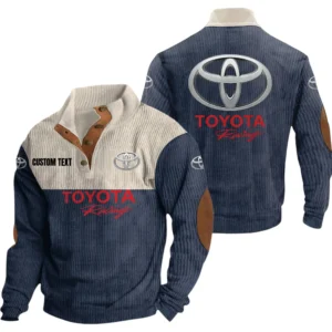 Toyota Racing Exclusive Logo Knitted Ribbed Corduroy Sweatshirt Mid Stretch Stand Collar Pullover Sweater, Custom Text HG170325Y32RCSCT1TOR